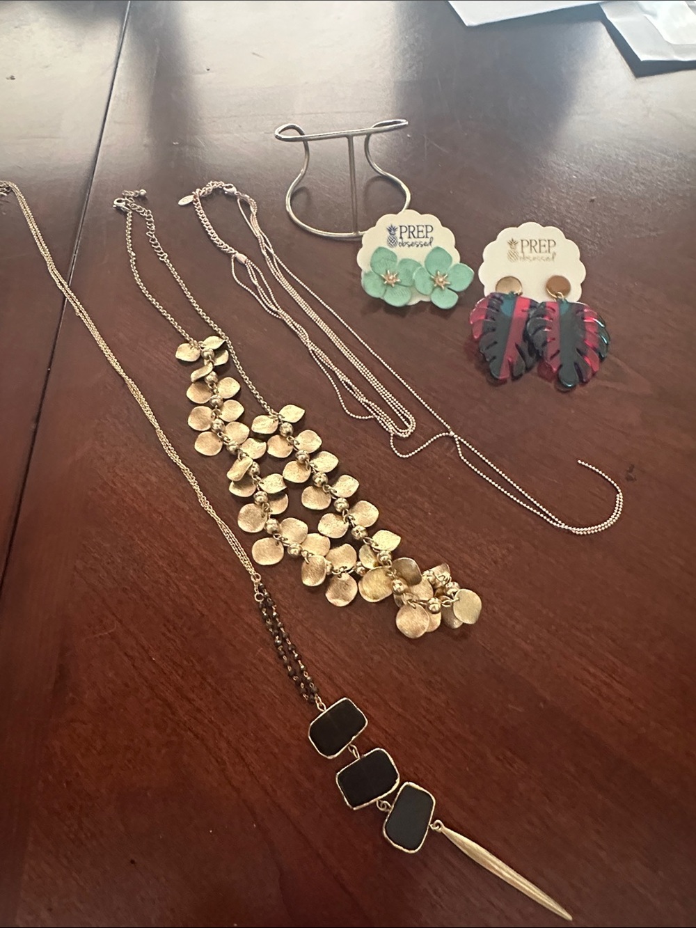 Jewelry Bundle - 3 necklaces, 2 earrings and one bracelet